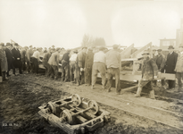 41570 Afbeelding van het tijdens de opgraving aan de Van Hoornekade te Utrecht gevonden Utrechts schip , tijdens het ...